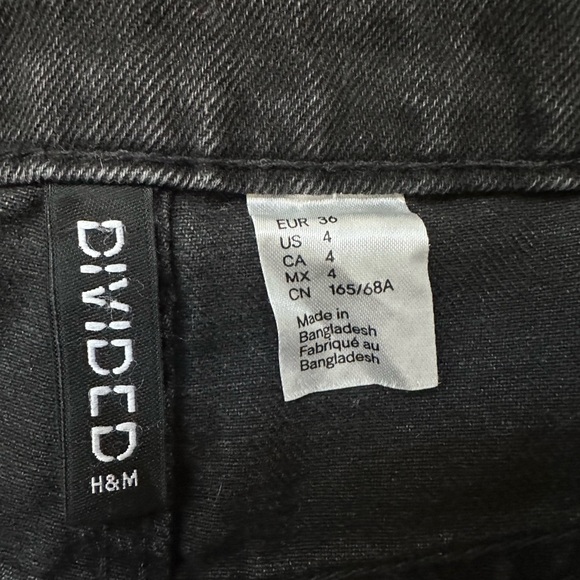 H&M Black High Rise Regular fit Straight Wide leg  Jeans-4 (S) - Picture 7 of 11